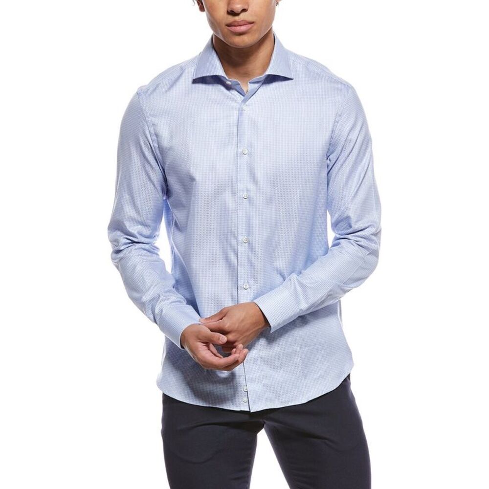 Canali Mens  Dress Shirt, Blue